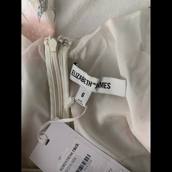 NWT! $395 Elizabeth and James 'Manette' Floral Print Silk Dress [‎ SZ 6 ] - Picture 5 of 12